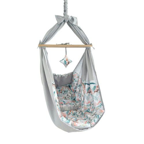 LULA KIDS hammock / swing for a baby with a safety belt gray up to 20 kg